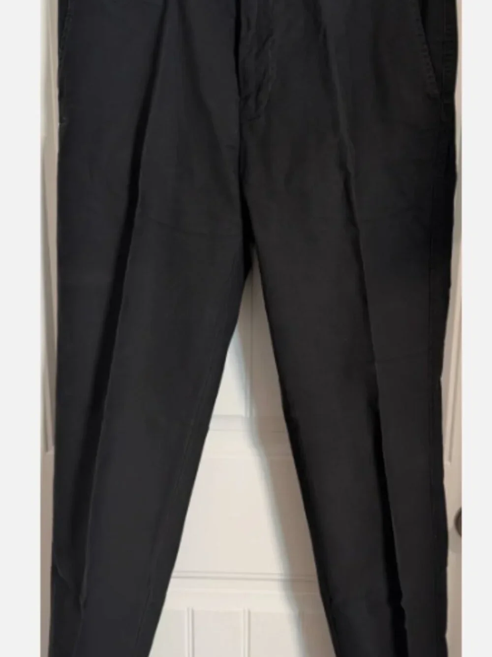 Calvin Klein Men's 34x32 Black Micro Ribbed Cotton Straight Leg Chino Pants
